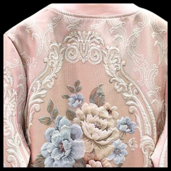 Gorgeous Romantic Embellished Rose Bomber Jacket The Luyzah - Picture 13 of 16